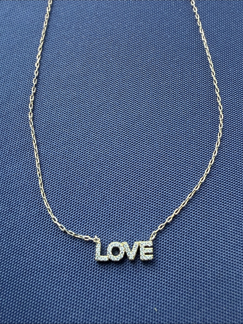 LOVE Pave Pendant Necklace in Silver with Crystal Accents